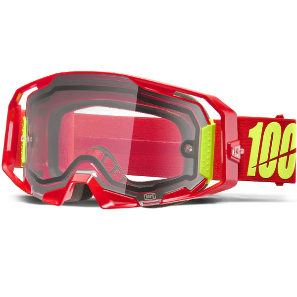 100% Armatic Enduro Goggles Red - Clear Lens