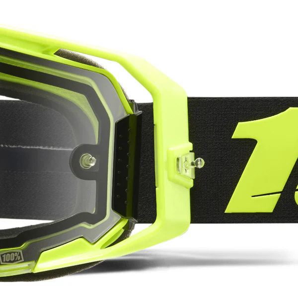 100% Armatic Enduro Goggles Neon Yellow - Clear Lens - Image 3