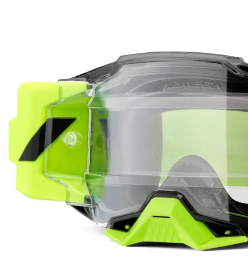 100% Armega Forecast Roll Off Goggle Neon Yellow - Clear Lens - Image 3