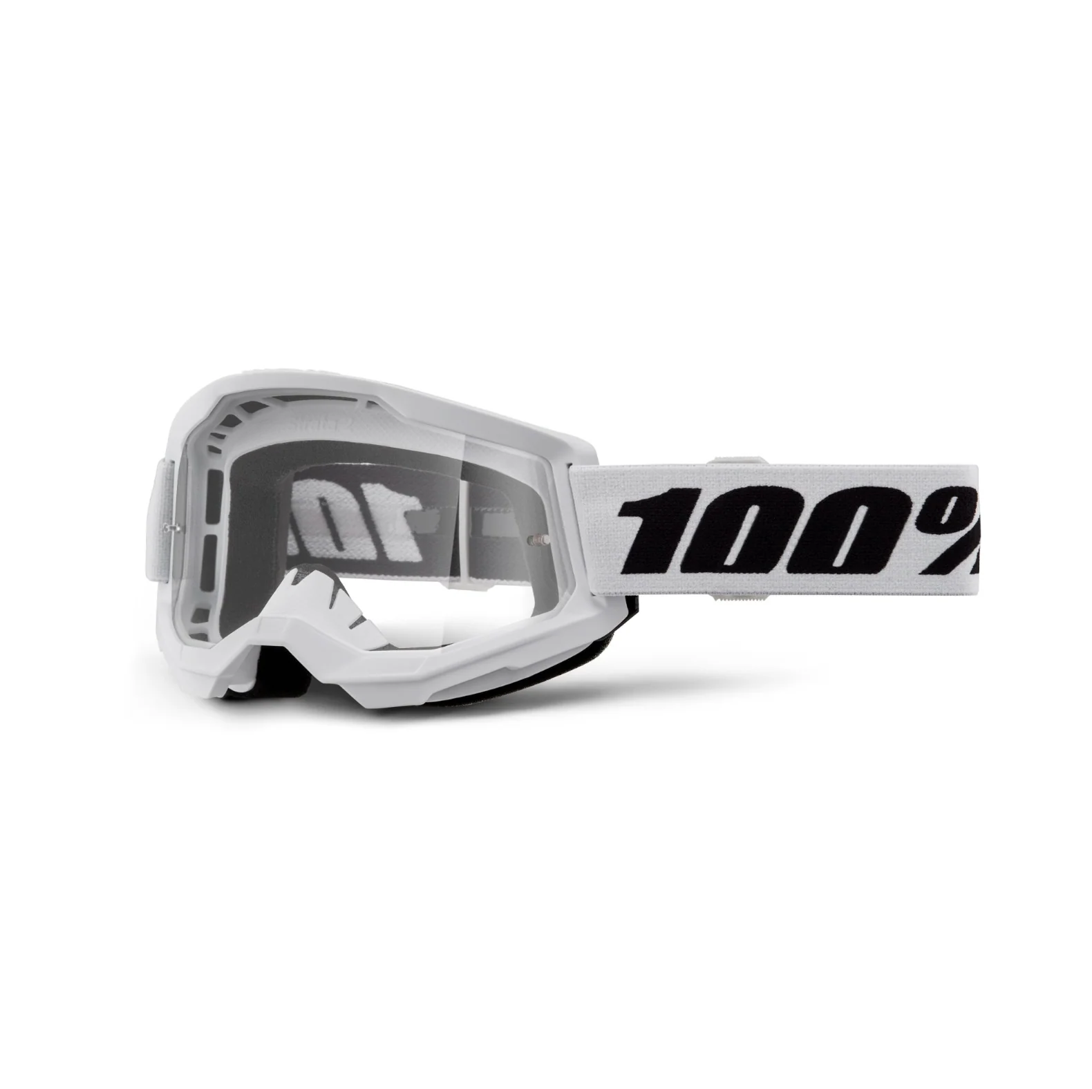 100% Strata 2 Goggle White - Clear Lens