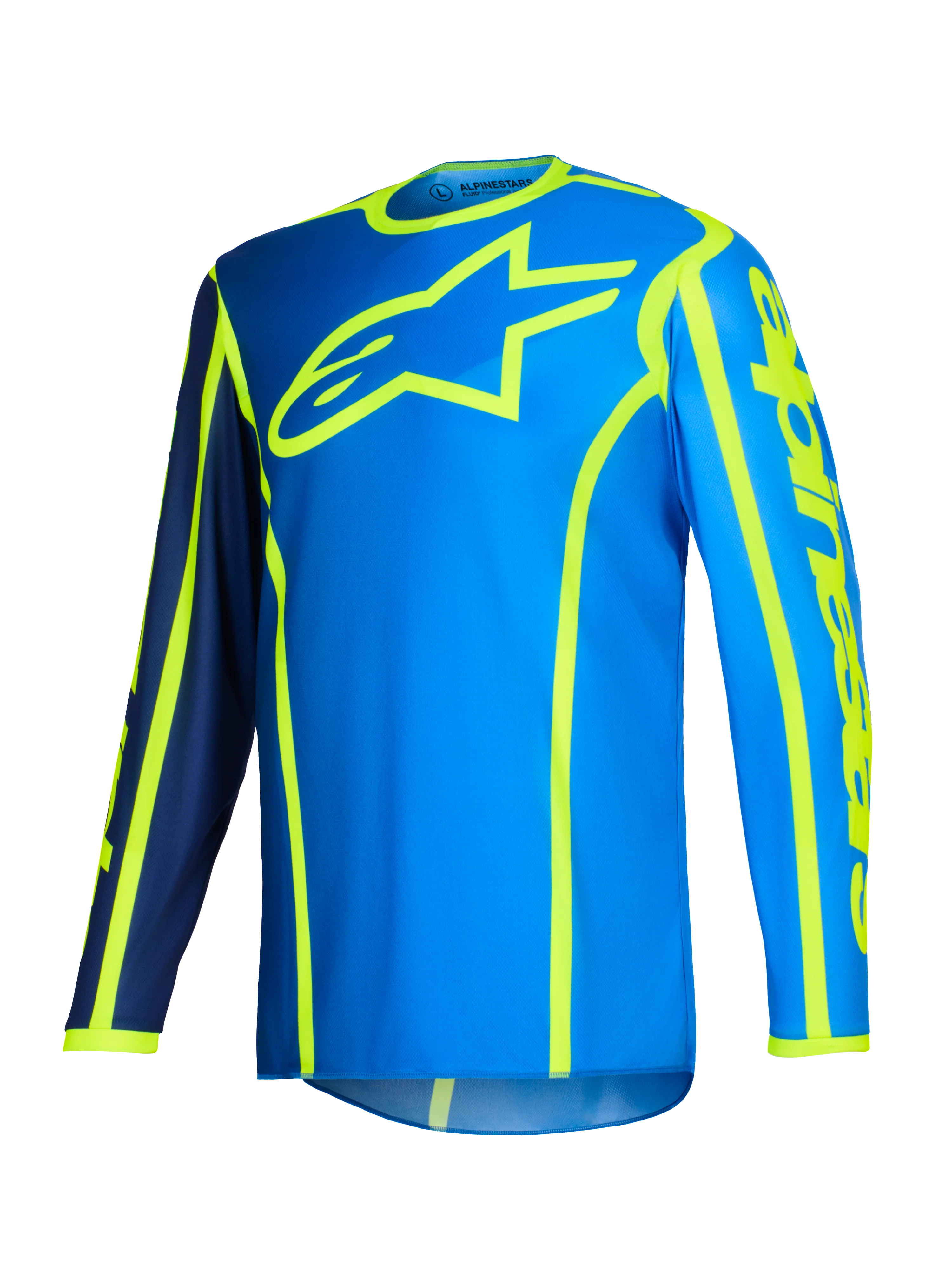 2026 Alpinestars Fluid Apex Motocross Jersey - Blue Yellow Fluo