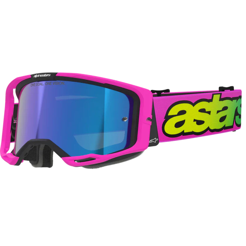 2026 Alpinestars Goggles Vision 8 Vista - Pink Fl Yellow Fl Mirror Blue