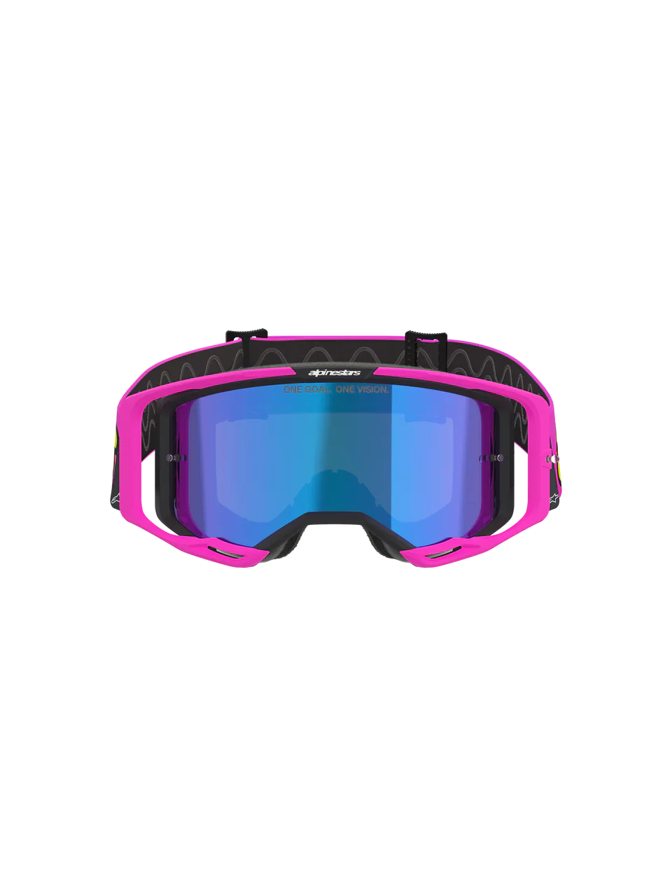 2026 Alpinestars Goggles Vision 8 Vista - Pink Fl Yellow Fl Mirror Blue - Image 3