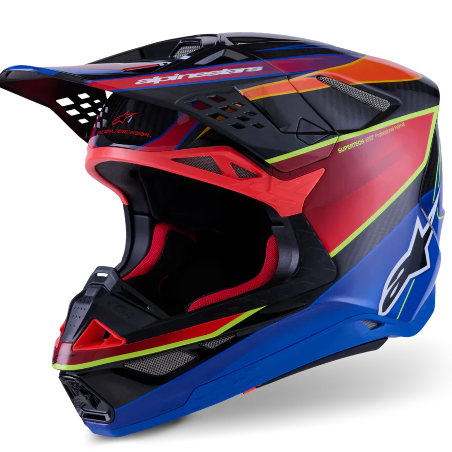 Alpinestars Helmet Supertech SM10 Era Helmet - Blue Red Yellow Fluo Gloss