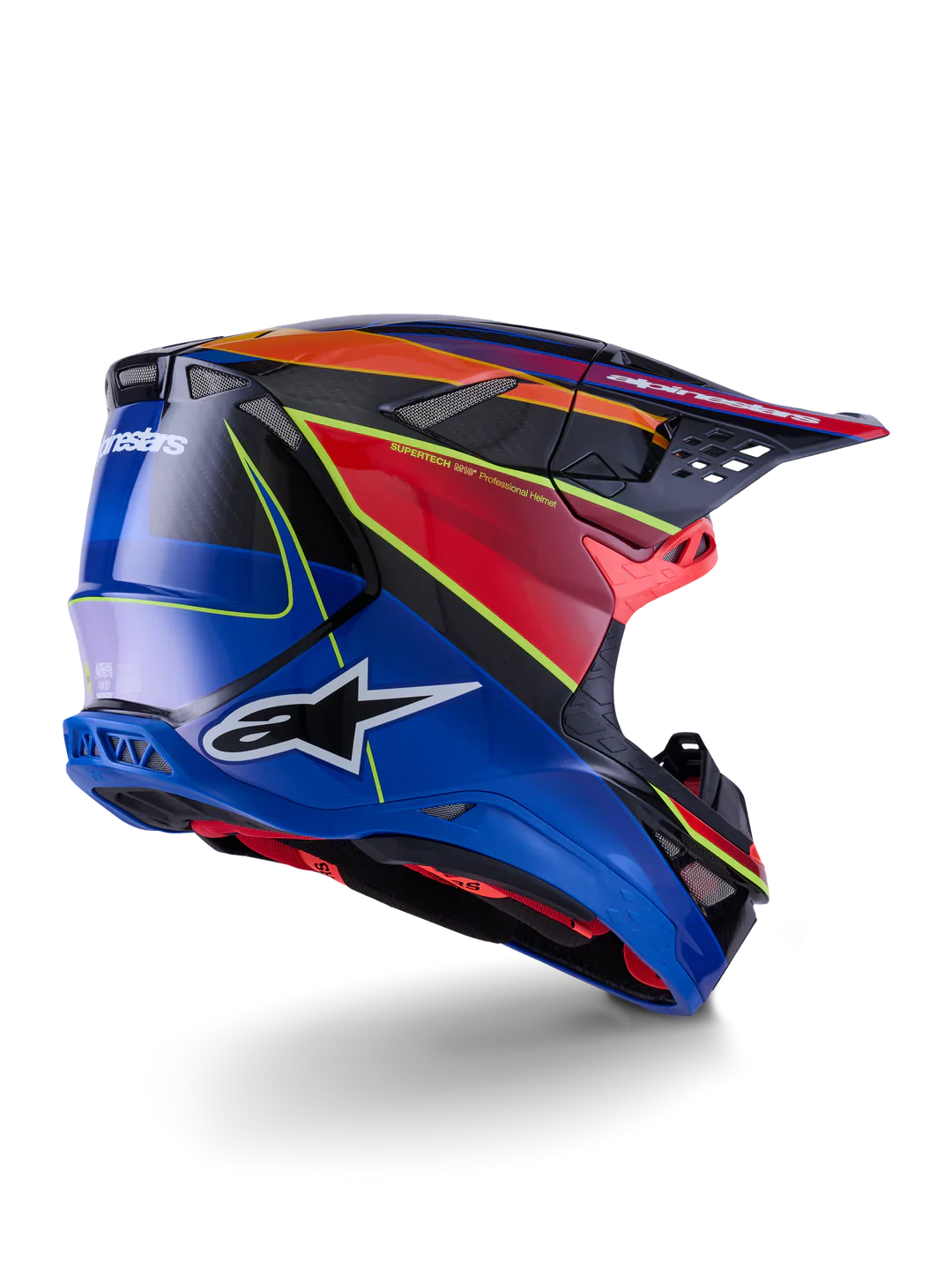 Alpinestars Helmet Supertech SM10 Era Helmet - Blue Red Yellow Fluo Gloss - Image 2