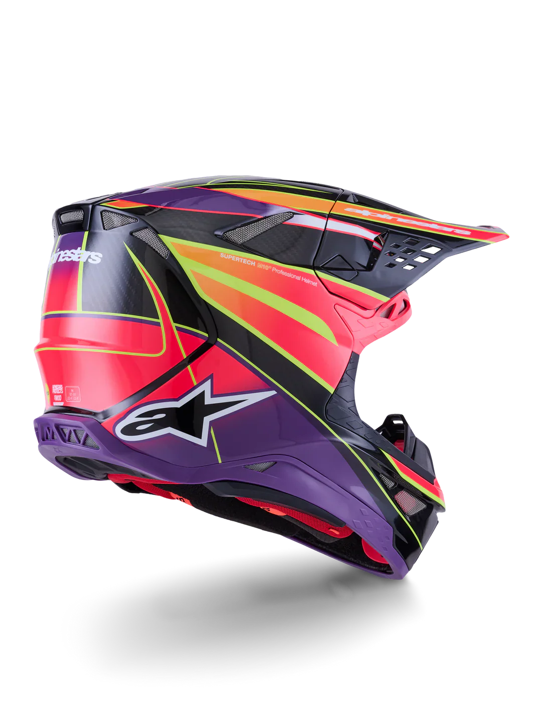 Alpinestars Helmet Supertech SM10 Era Helmet - Pink Violet Yellow Fluo Gloss - Image 3