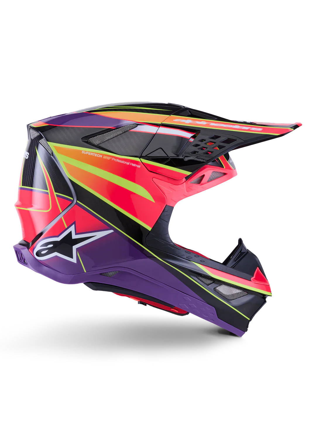 Alpinestars Helmet Supertech SM10 Era Helmet - Pink Violet Yellow Fluo Gloss - Image 6