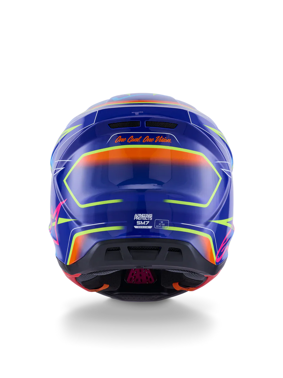 Alpinestars Helmet Supertech S-M7 Cast Helmet - Blue Pink Yellow Fluo Gloss - Image 7
