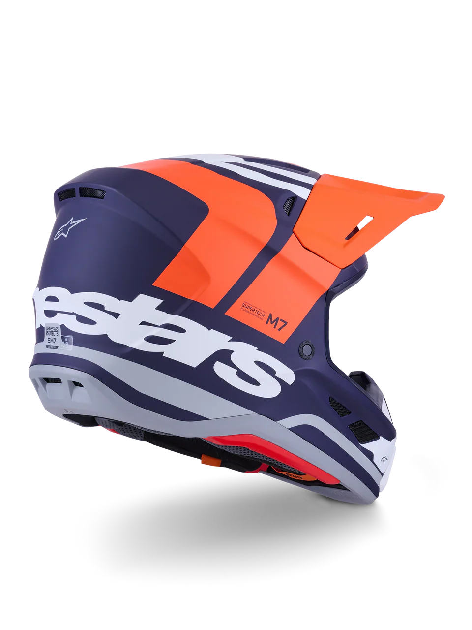 Alpinestars Helmet Supertech S-M7 Core Helmet ECE06  - Orange Blue Matt - Image 3