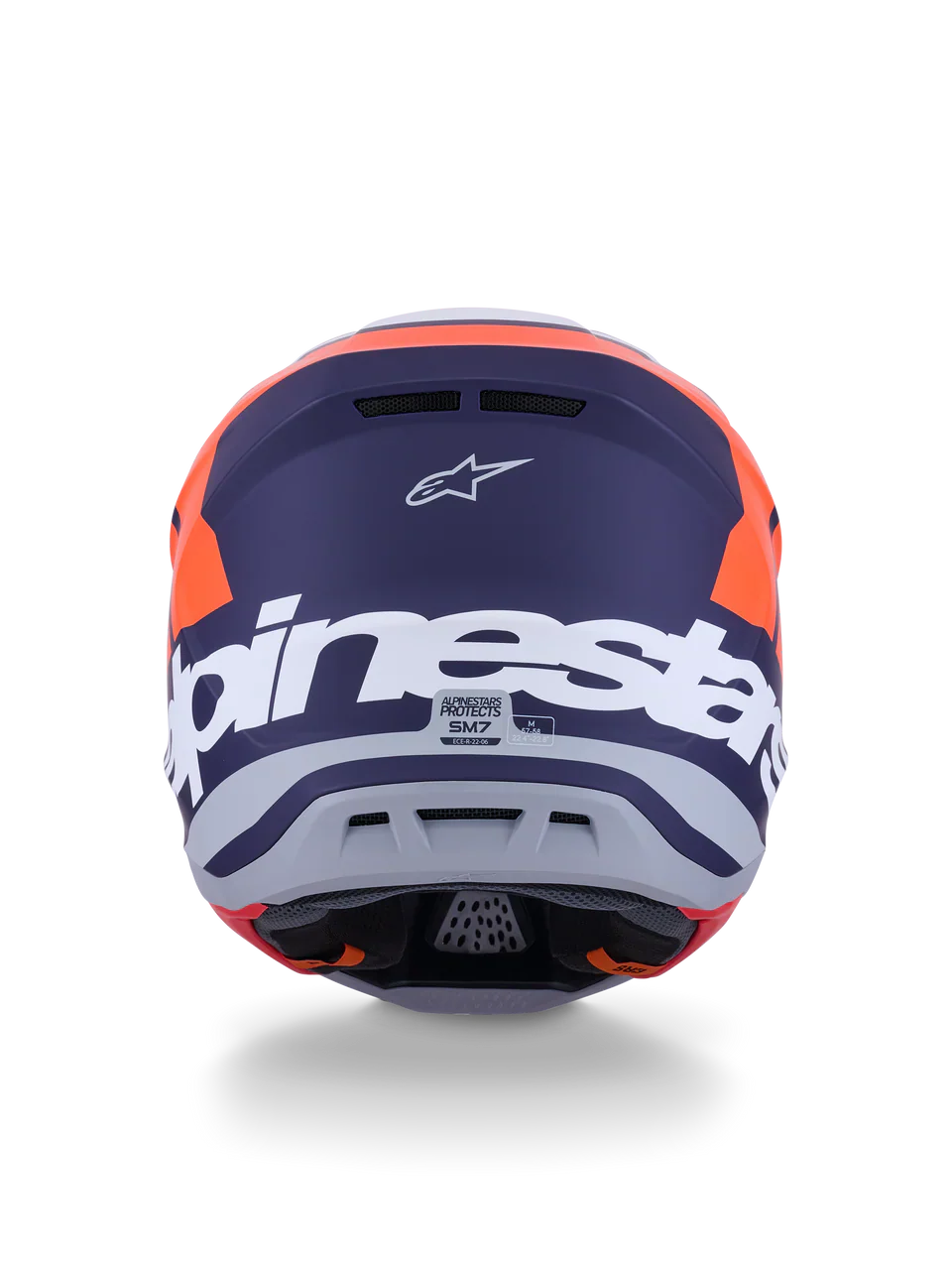 Alpinestars Helmet Supertech S-M7 Core Helmet ECE06  - Orange Blue Matt - Image 7