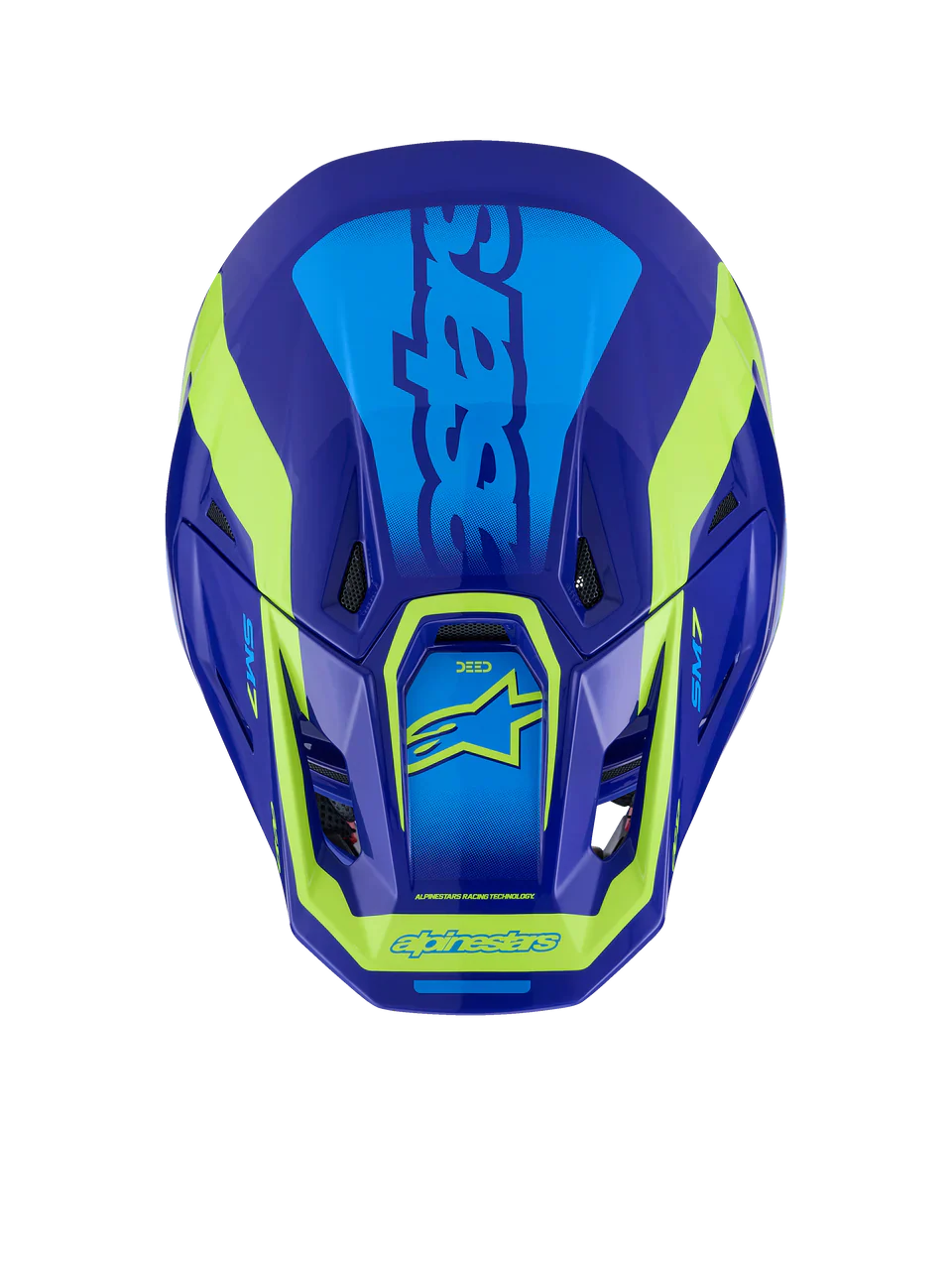 Alpinestars Helmet Supertech S-M7 Deed Helmet - Blue Yellow Fluo Gloss - Image 2