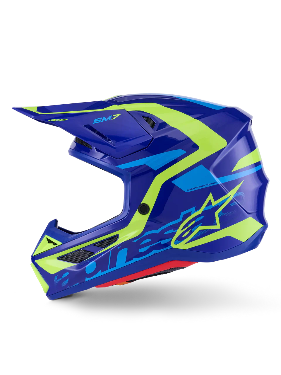 Alpinestars Helmet Supertech S-M7 Deed Helmet - Blue Yellow Fluo Gloss - Image 5