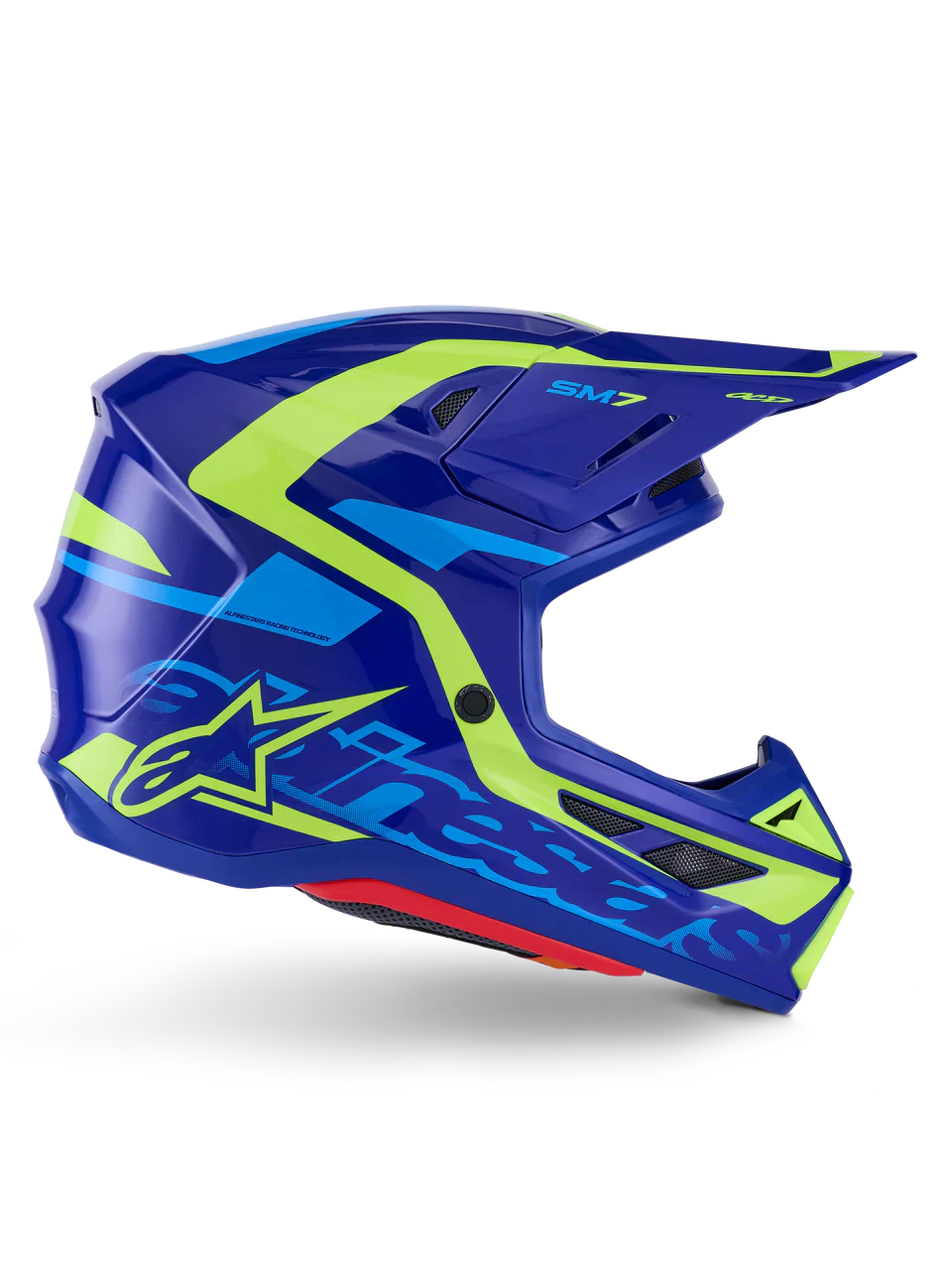 Alpinestars Helmet Supertech S-M7 Deed Helmet - Blue Yellow Fluo Gloss - Image 6