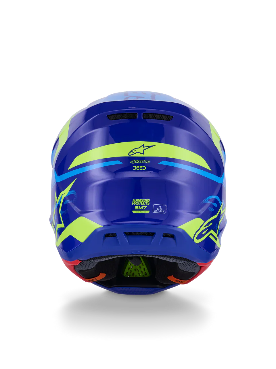 Alpinestars Helmet Supertech S-M7 Deed Helmet - Blue Yellow Fluo Gloss - Image 7