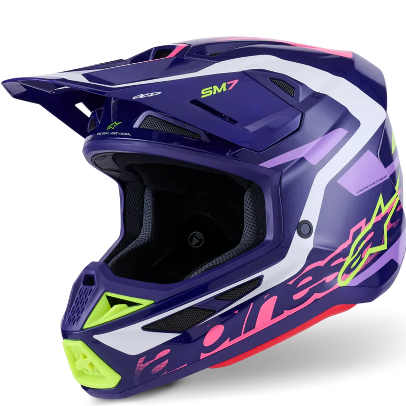 Alpinestars Helmet Supertech S-M7 Deed Helmet - Purple Pink Gloss