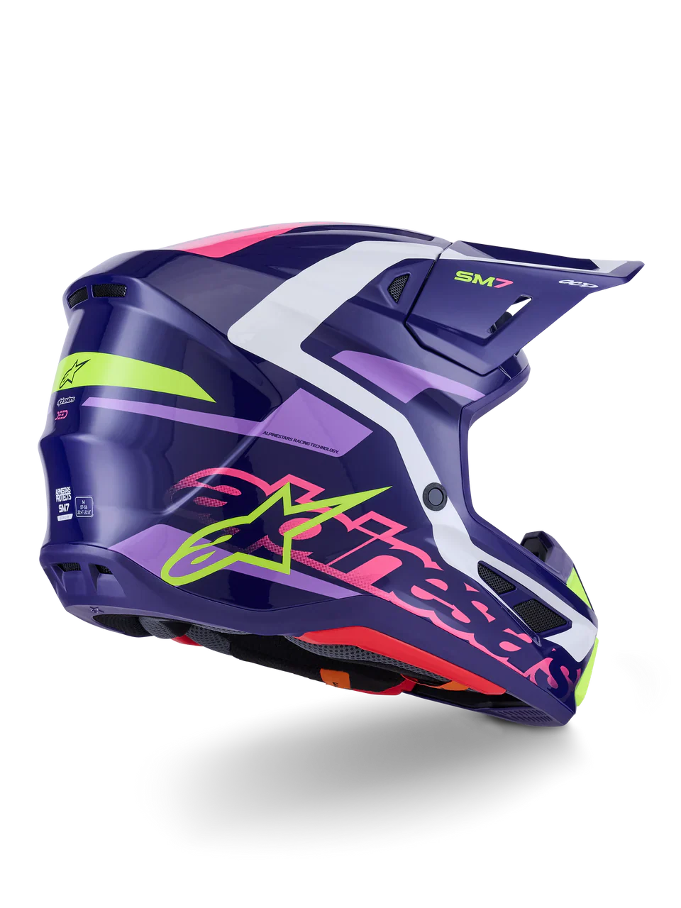 Alpinestars Helmet Supertech S-M7 Deed Helmet - Purple Pink Gloss - Image 3