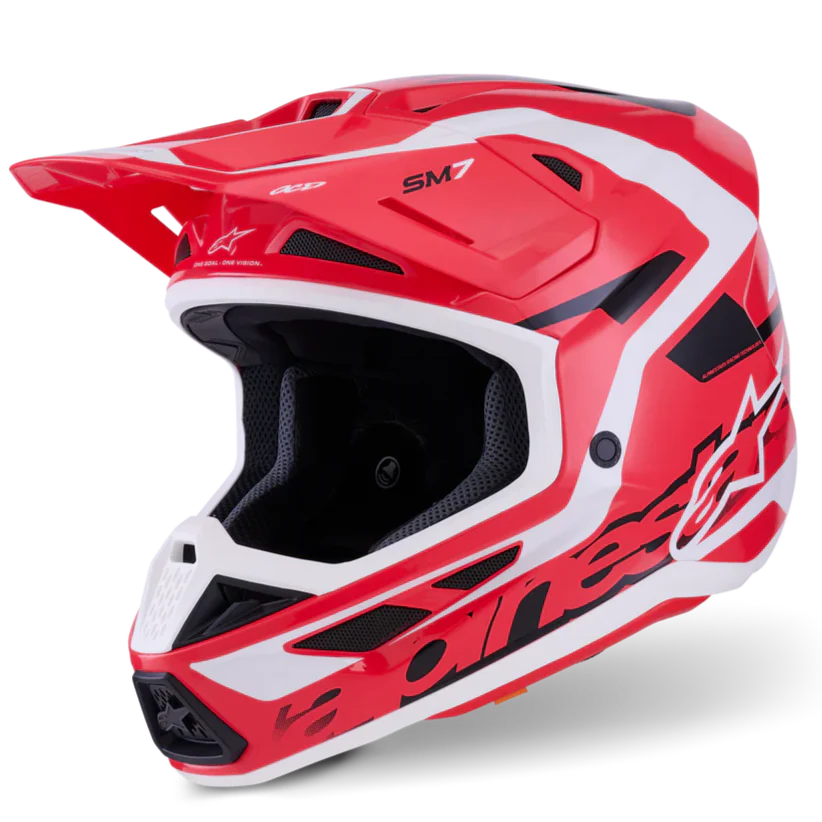 Alpinestars Helmet Supertech S-M7 Deed Helmet - Red Black White Gloss