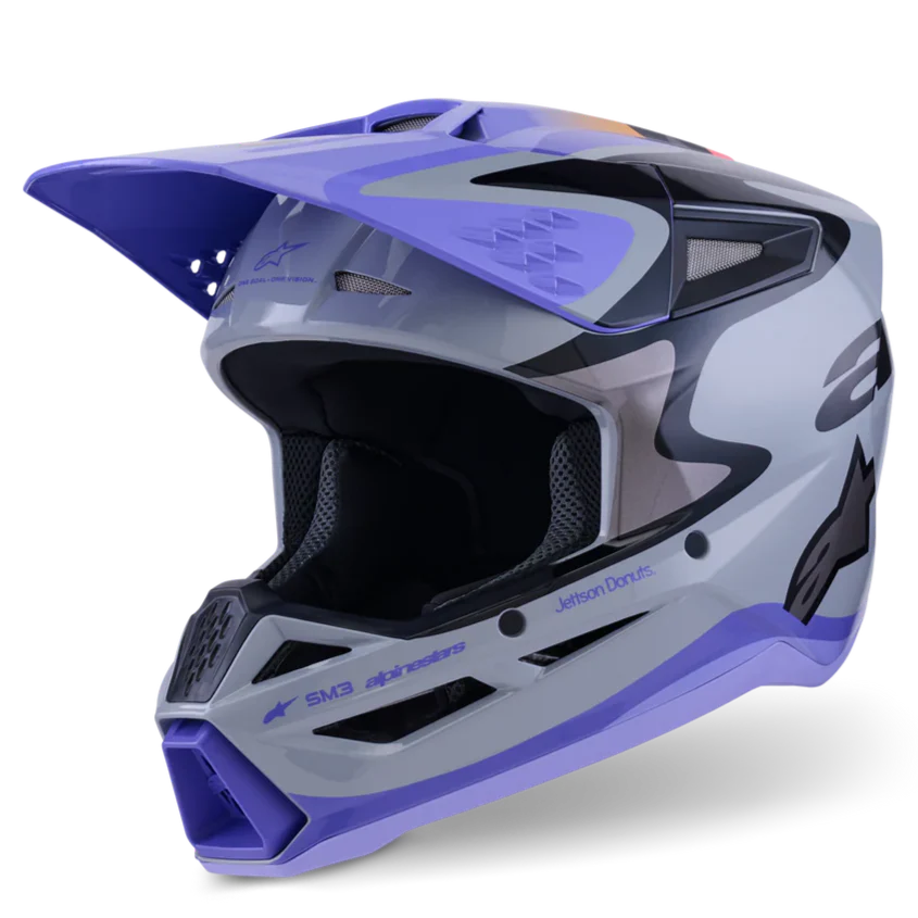 Alpinestars Helmet SM3 Jettson Gray Purple Black Gloss