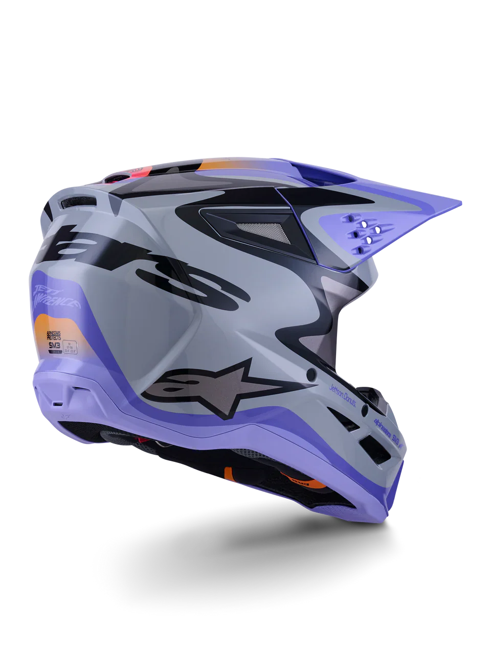 Alpinestars Helmet SM3 Jettson Gray Purple Black Gloss - Image 3