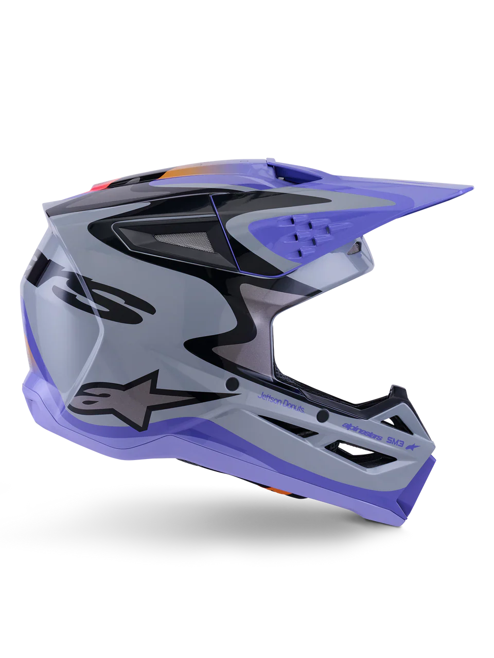 Alpinestars Helmet SM3 Jettson Gray Purple Black Gloss - Image 5