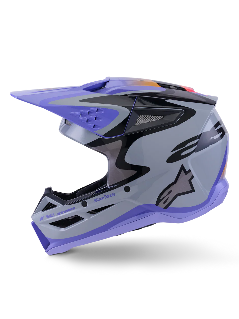 Alpinestars Helmet SM3 Jettson Gray Purple Black Gloss - Image 6