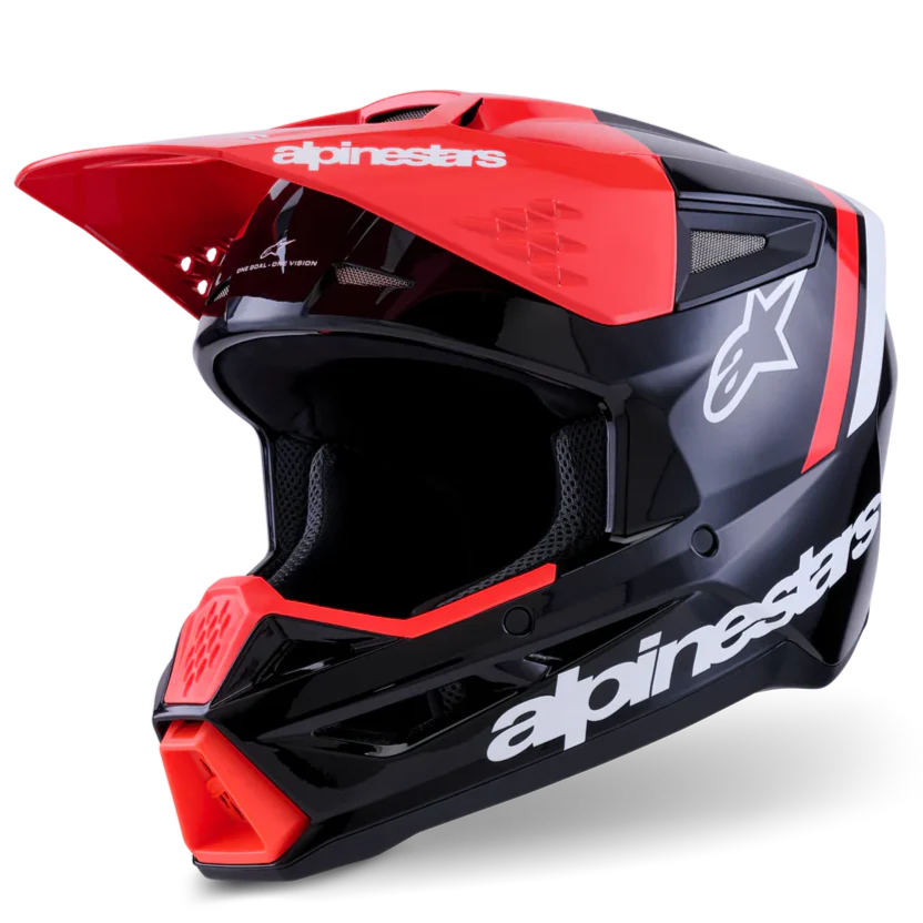 Alpinestars Helmet SM3 Radium Helmet Black Red Fluo White Gloss