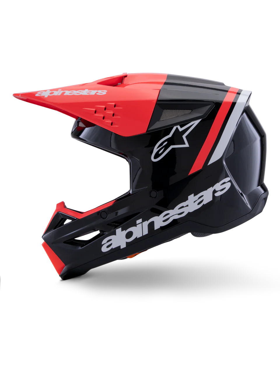 Alpinestars Helmet SM3 Radium Helmet Black Red Fluo White Gloss - Image 4