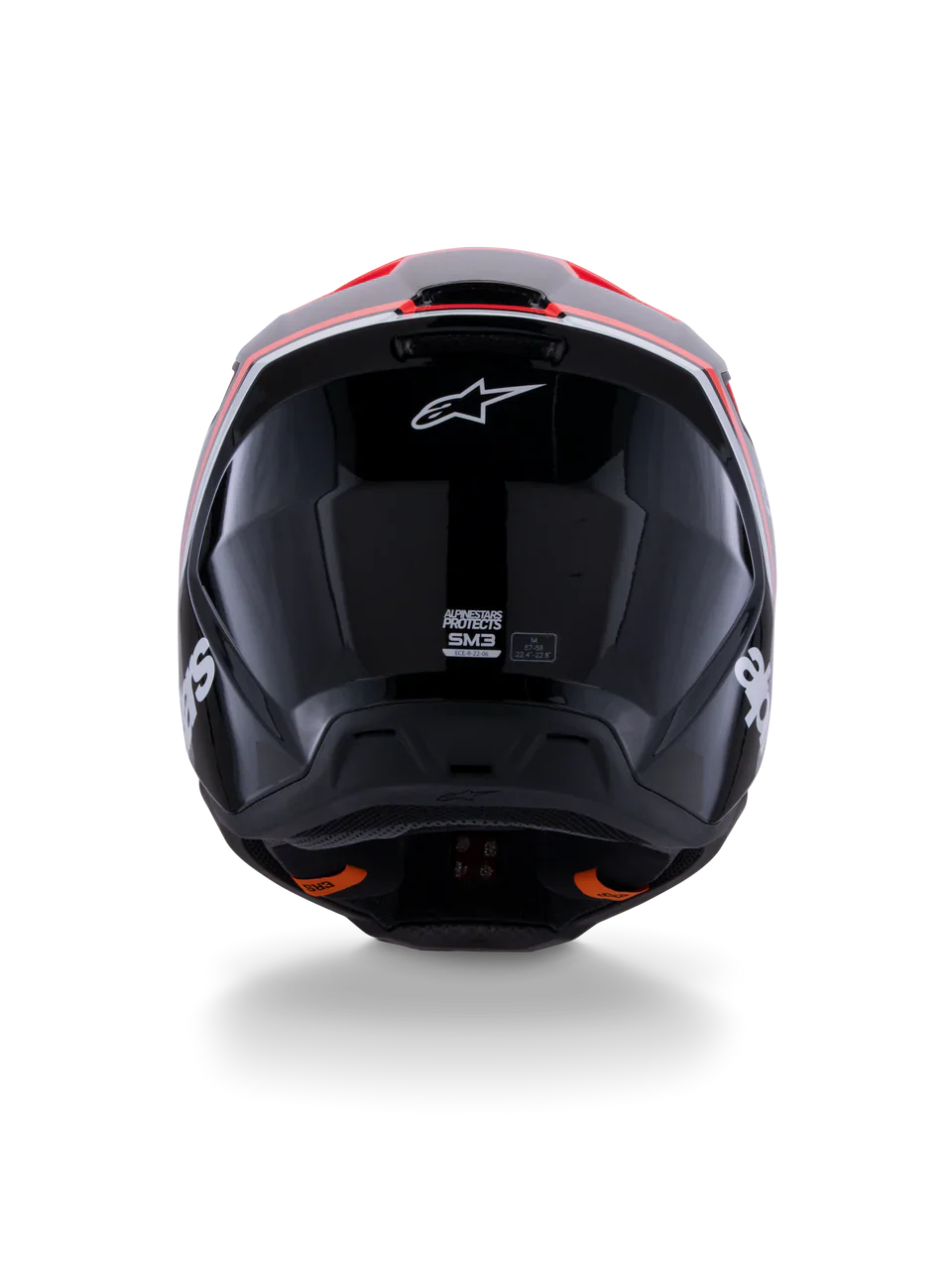 Alpinestars Helmet SM3 Radium Helmet Black Red Fluo White Gloss - Image 5