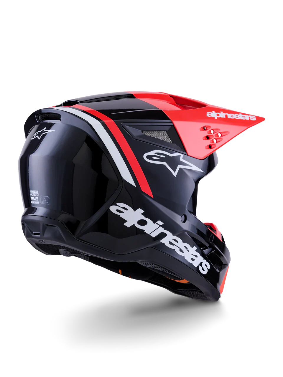 Alpinestars Helmet SM3 Radium Helmet Black Red Fluo White Gloss - Image 7