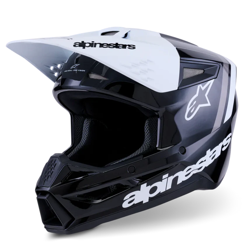 Alpinestars Helmet SM3 Radium Helmet Black White Gray Gloss