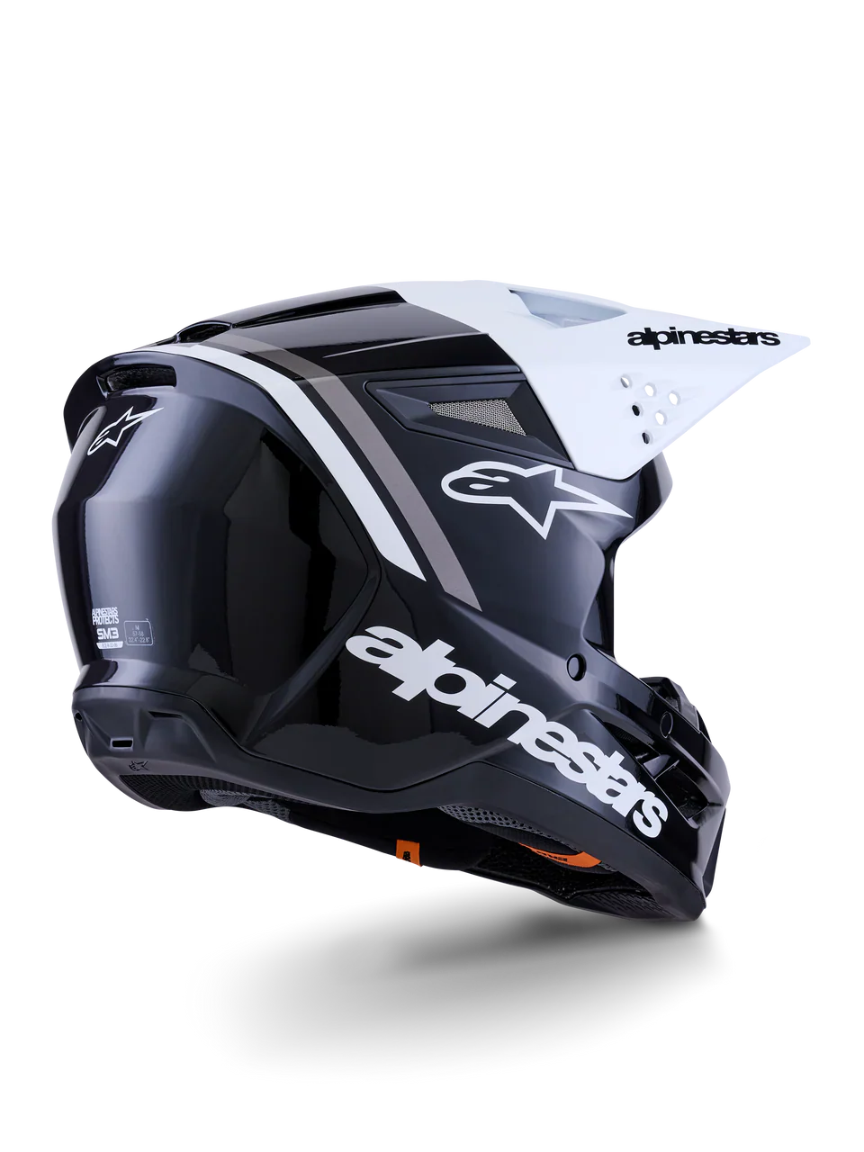 Alpinestars Helmet SM3 Radium Helmet Black White Gray Gloss - Image 7
