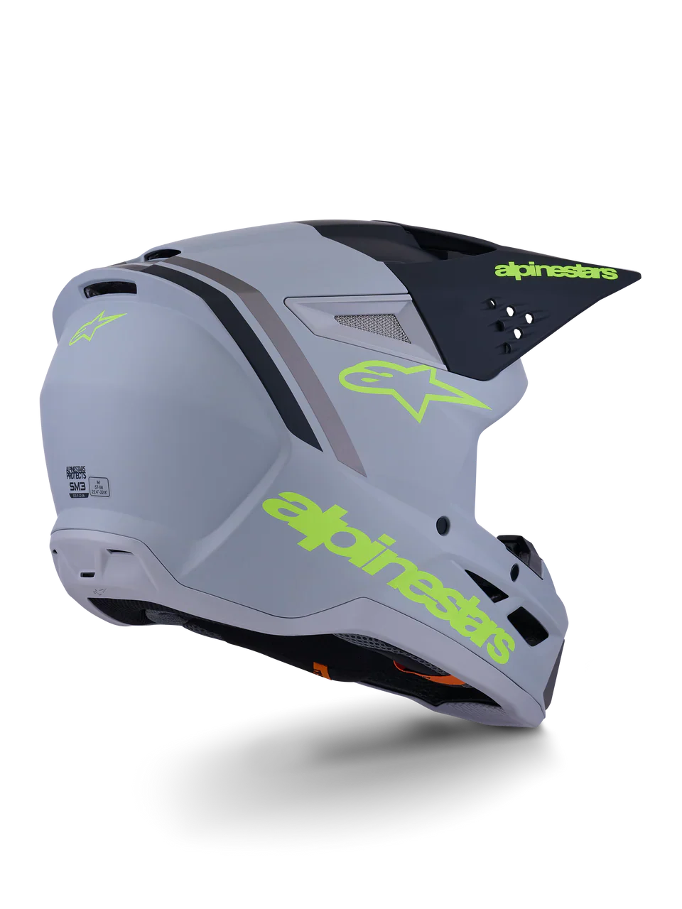 Alpinestars Helmet SM3 Radium Helmet Gray Black Yellow Matt - Image 3
