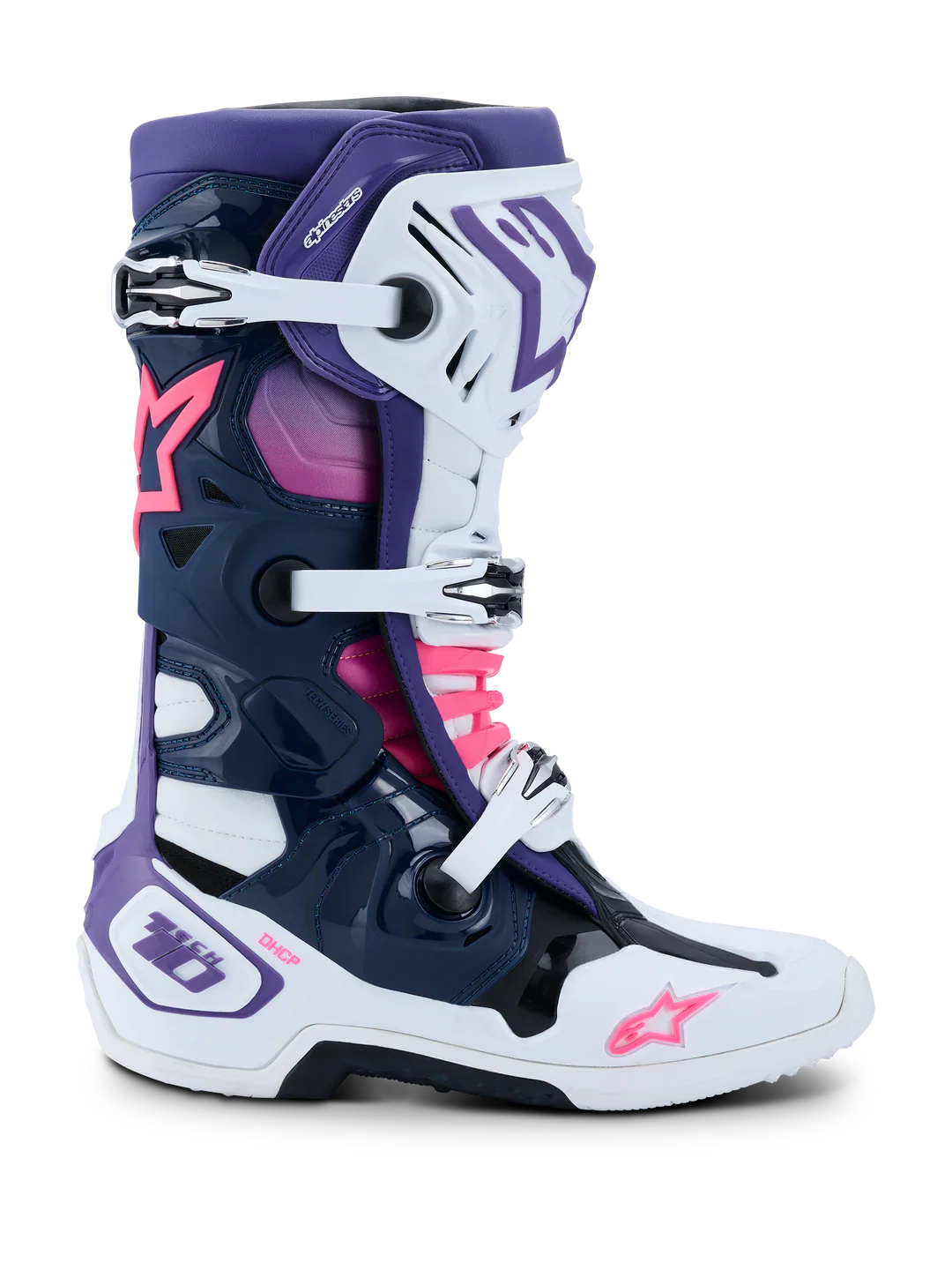 Alpinestars Tech 10 Motocross Boots - White Violet Navy Pink - Image 5