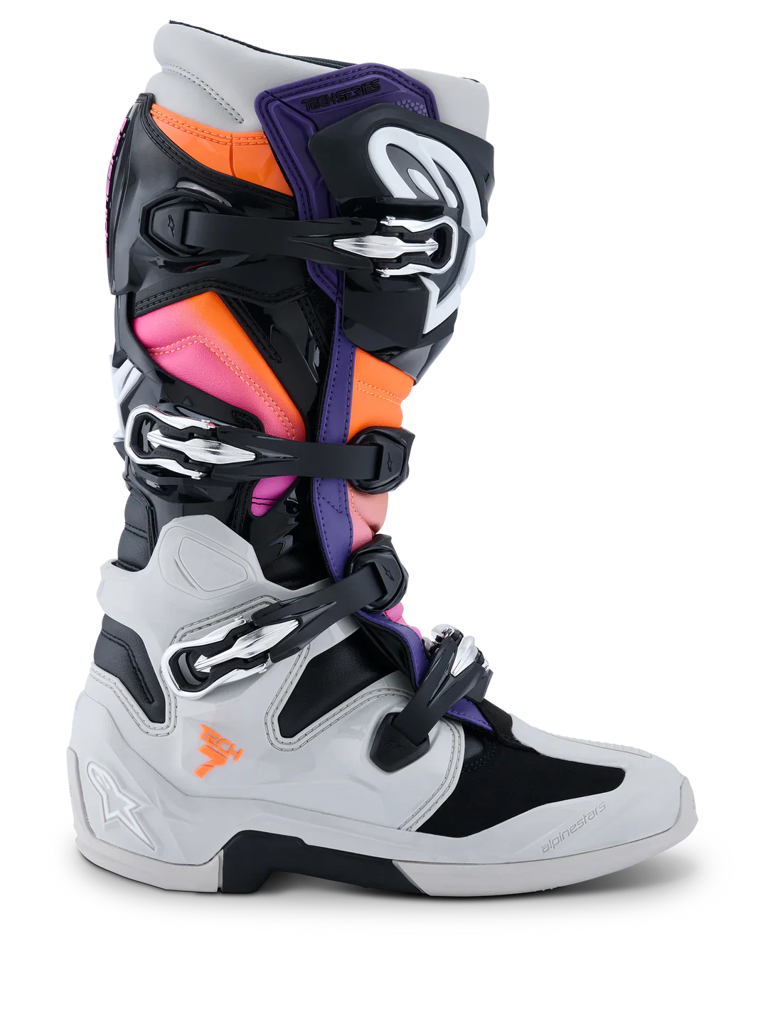 Alpinestars Tech 7 Motocross Boots - Grey Orange Magenta - Image 4