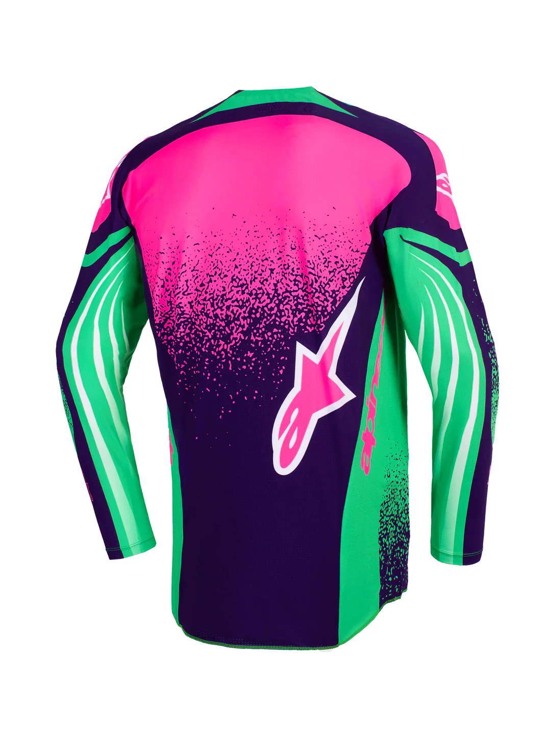 2026 Alpinestars Techstar Nomur Motocross Jersey - Deep Purple Green Pink Fluo - Image 2