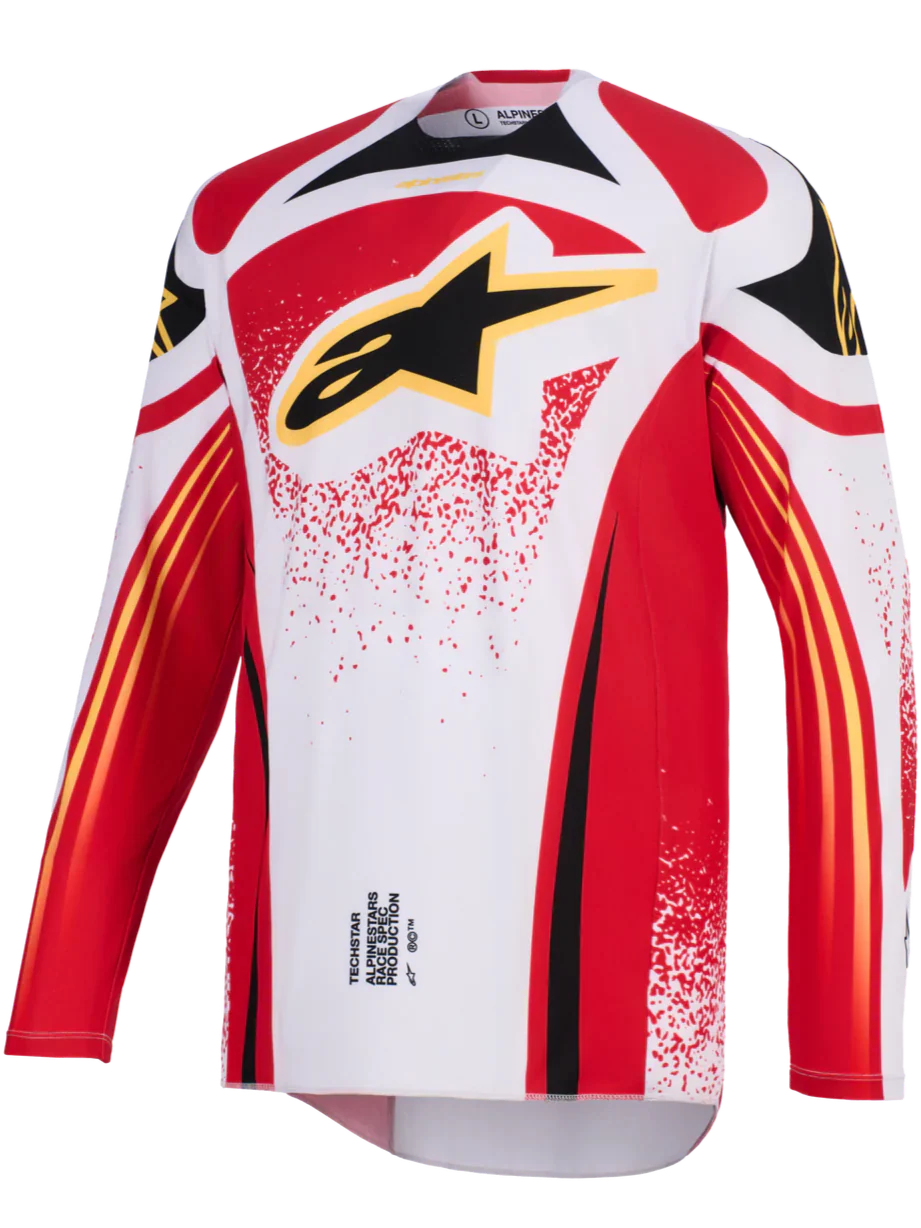 2026 Alpinestars Techstar Nomur Motocross Jersey - Light Gray Red Black