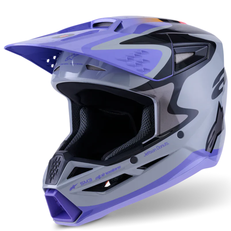 Alpinestars Youth Helmet SM3 Jettson Gray Purple Black Gloss