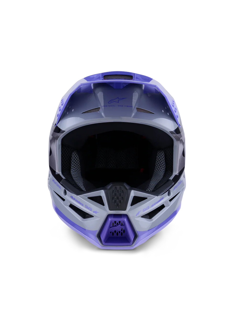 Alpinestars Youth Helmet SM3 Jettson Gray Purple Black Gloss - Image 4