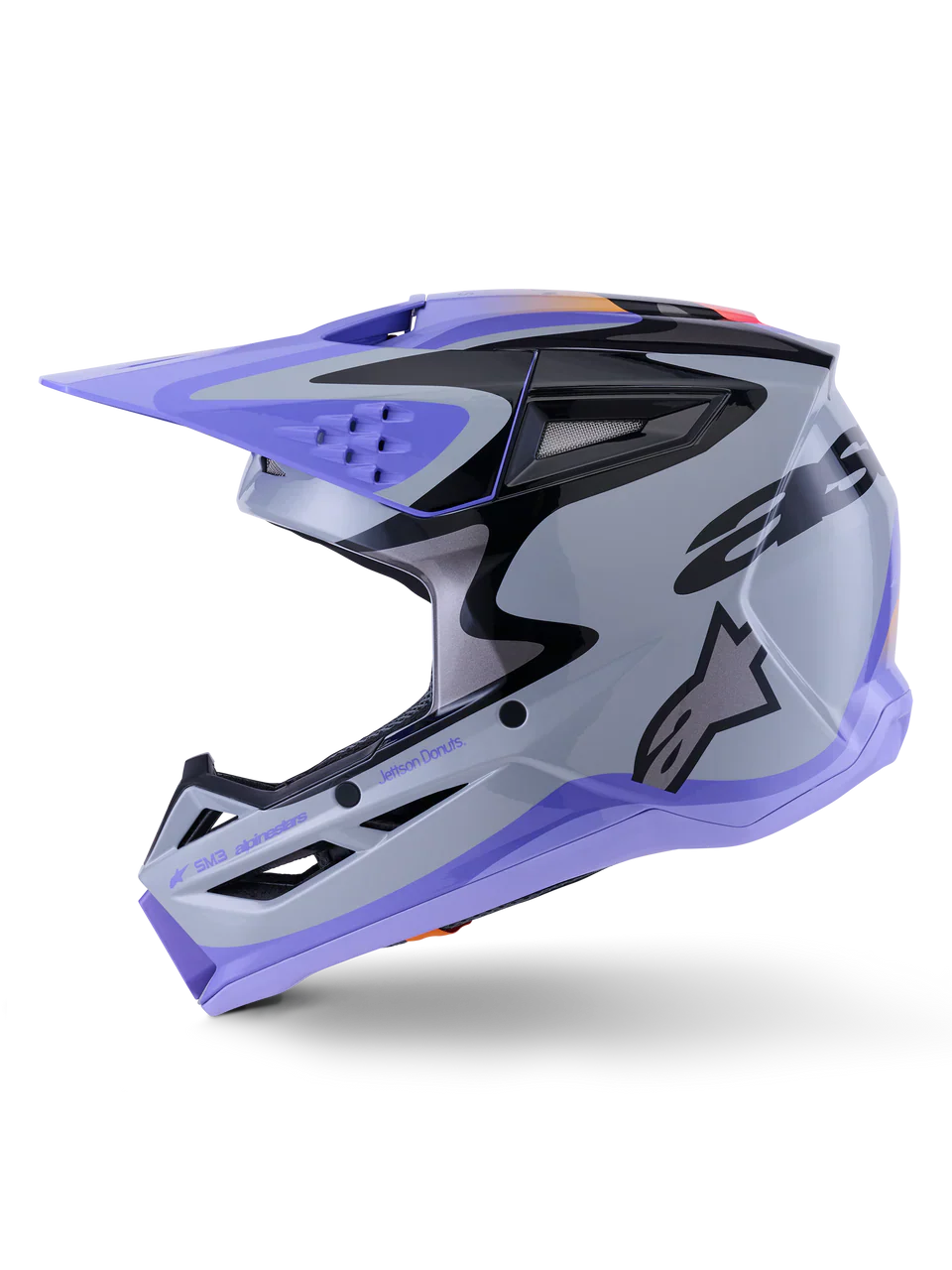 Alpinestars Youth Helmet SM3 Jettson Gray Purple Black Gloss - Image 5