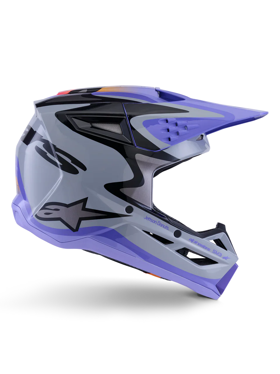 Alpinestars Youth Helmet SM3 Jettson Gray Purple Black Gloss - Image 6