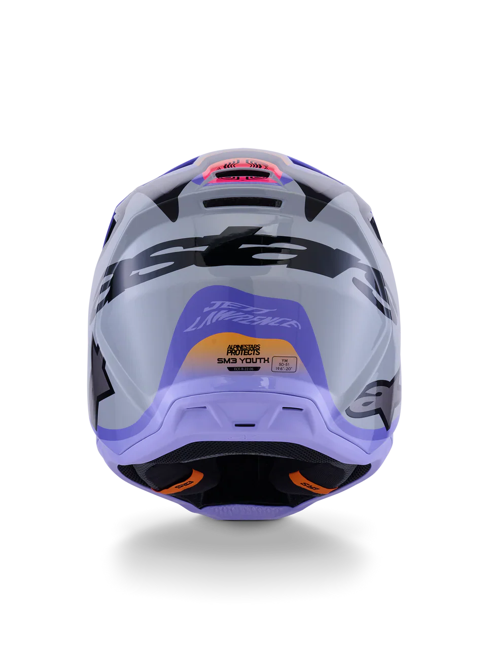 Alpinestars Youth Helmet SM3 Jettson Gray Purple Black Gloss - Image 7