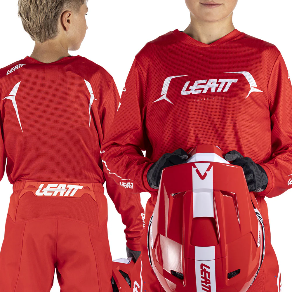 2026 Leatt 3.5 Kids Mini Pant and Jersey Kit Combo Red - Image 2