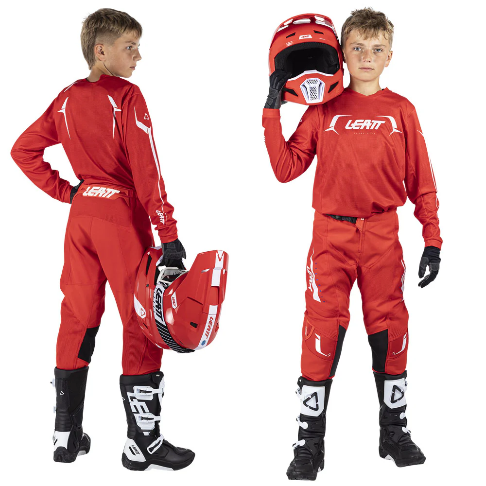 2026 Leatt 3.5 Kids Mini Pant and Jersey Kit Combo Red - Image 3