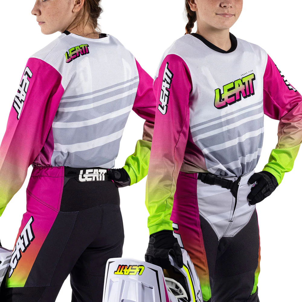 2026 Leatt 3.5 Kids Mini Pant and Jersey Kit Combo Retro Pink - Image 2