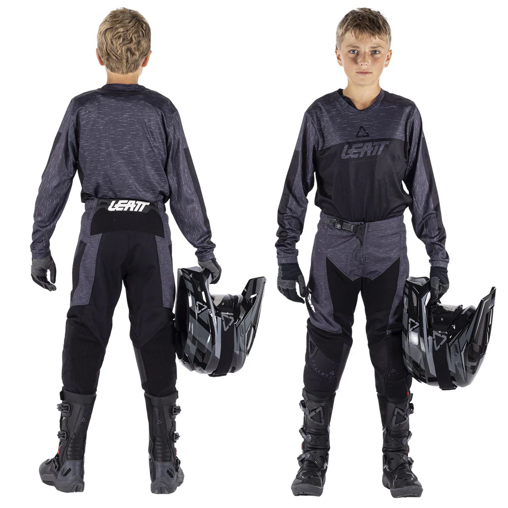 2026 Leatt 3.5 Kids Mini Pant and Jersey Kit Combo Stealth Black Grey - Image 3