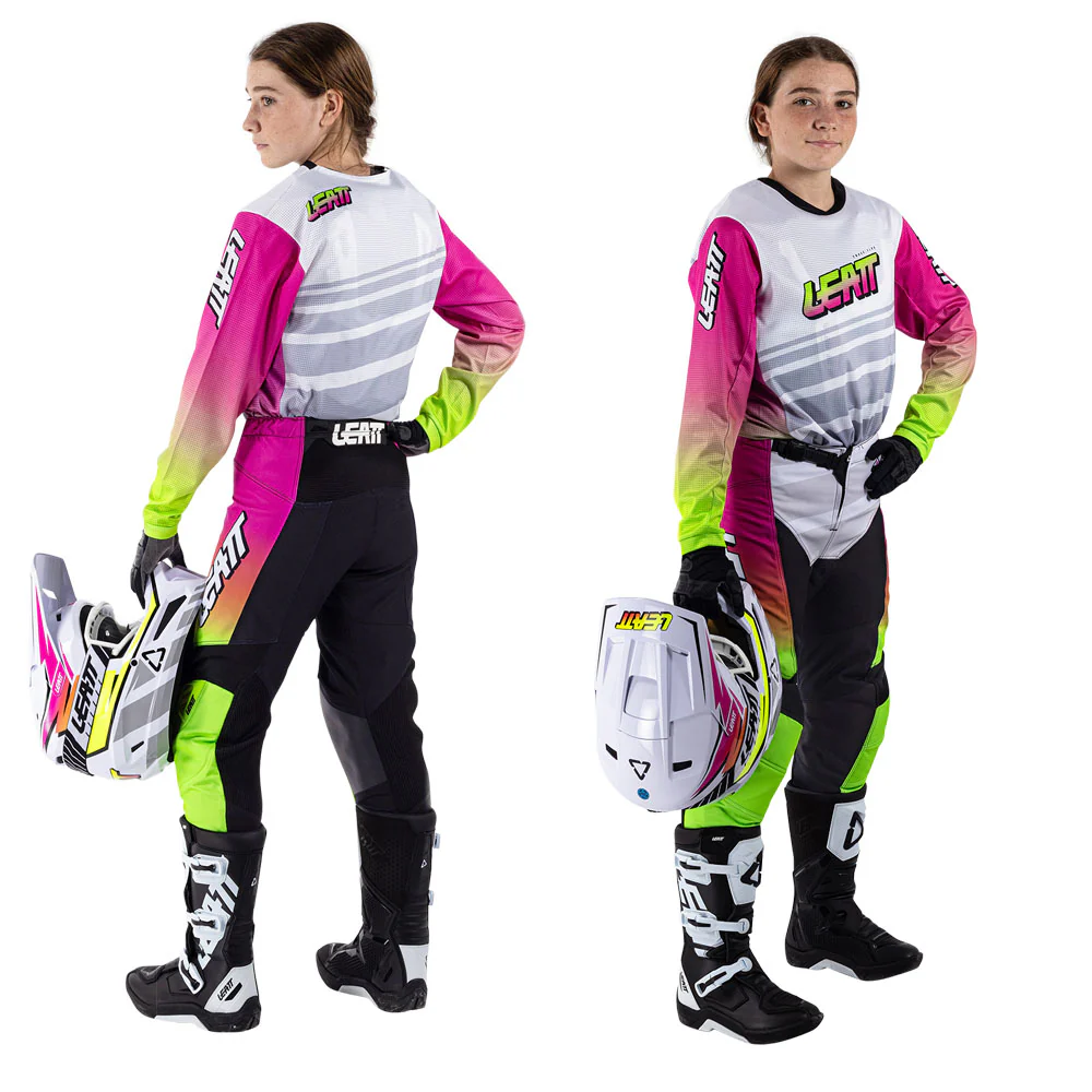 2026 Leatt 3.5 Youth Pant and Jersey Kit Combo Retro Pink - Image 4