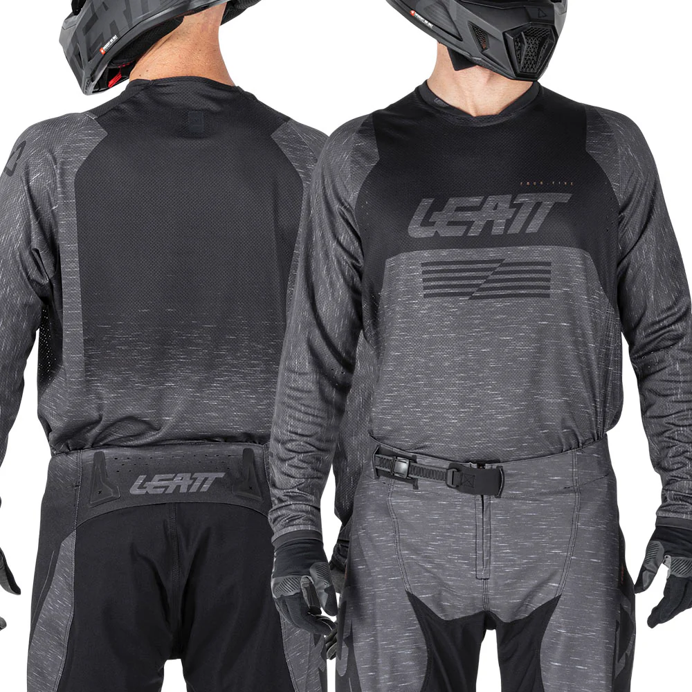 2026 Leatt 4.5 Moto Lite Jersey Stealth Black Grey - Image 3