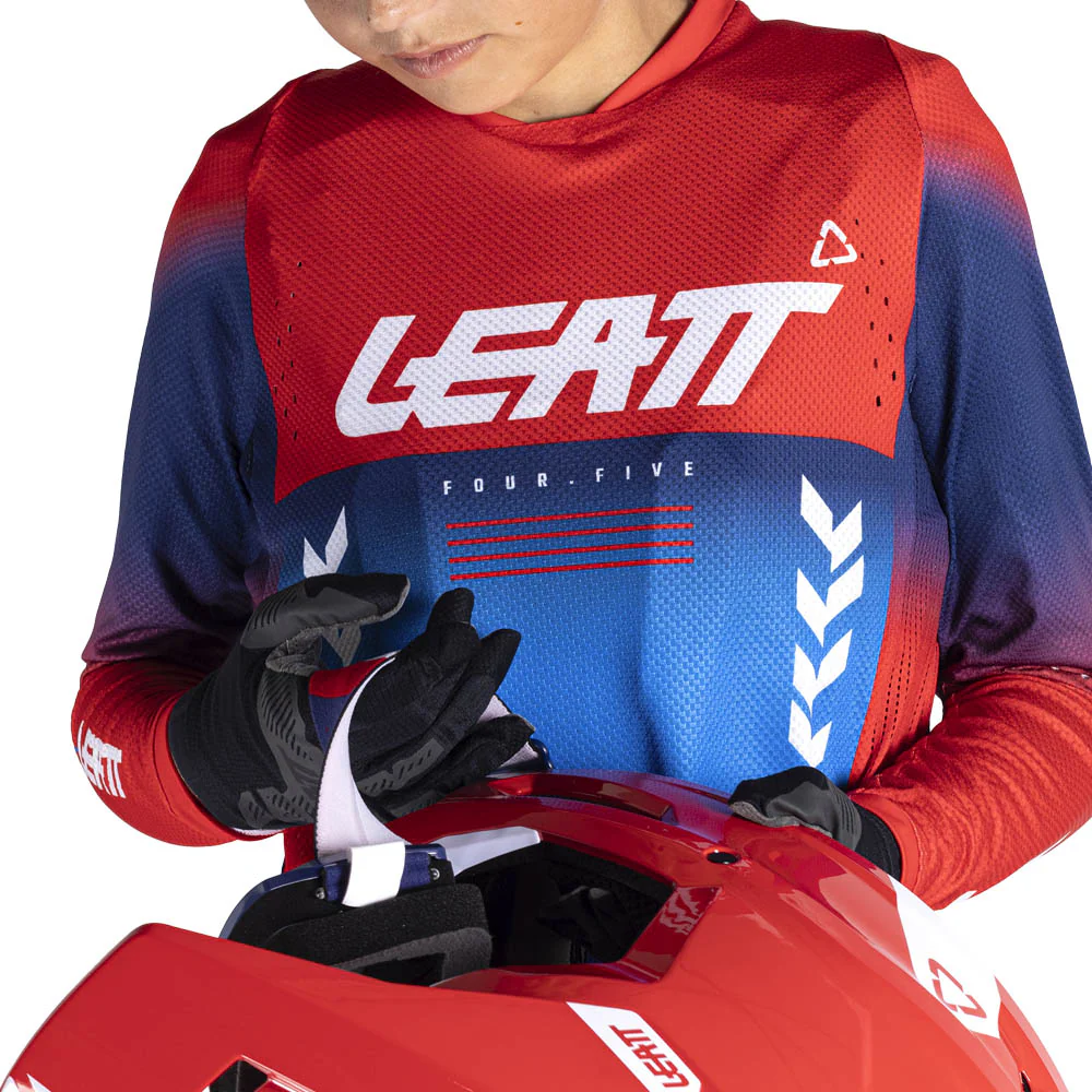 2026 Leatt 4.5 Moto Youth Jersey Blue Red - Image 4
