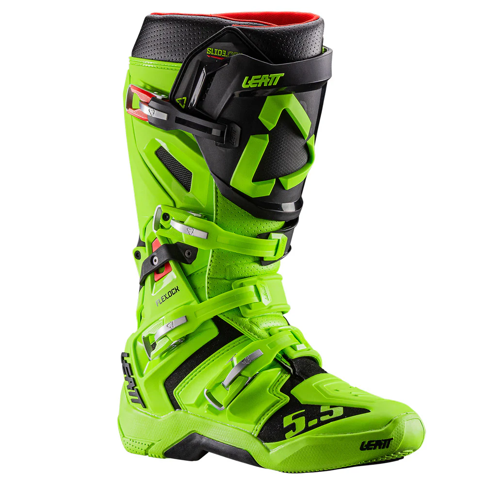 2026 Leatt 5.5 Flexlock Boots Lime Green - Image 2