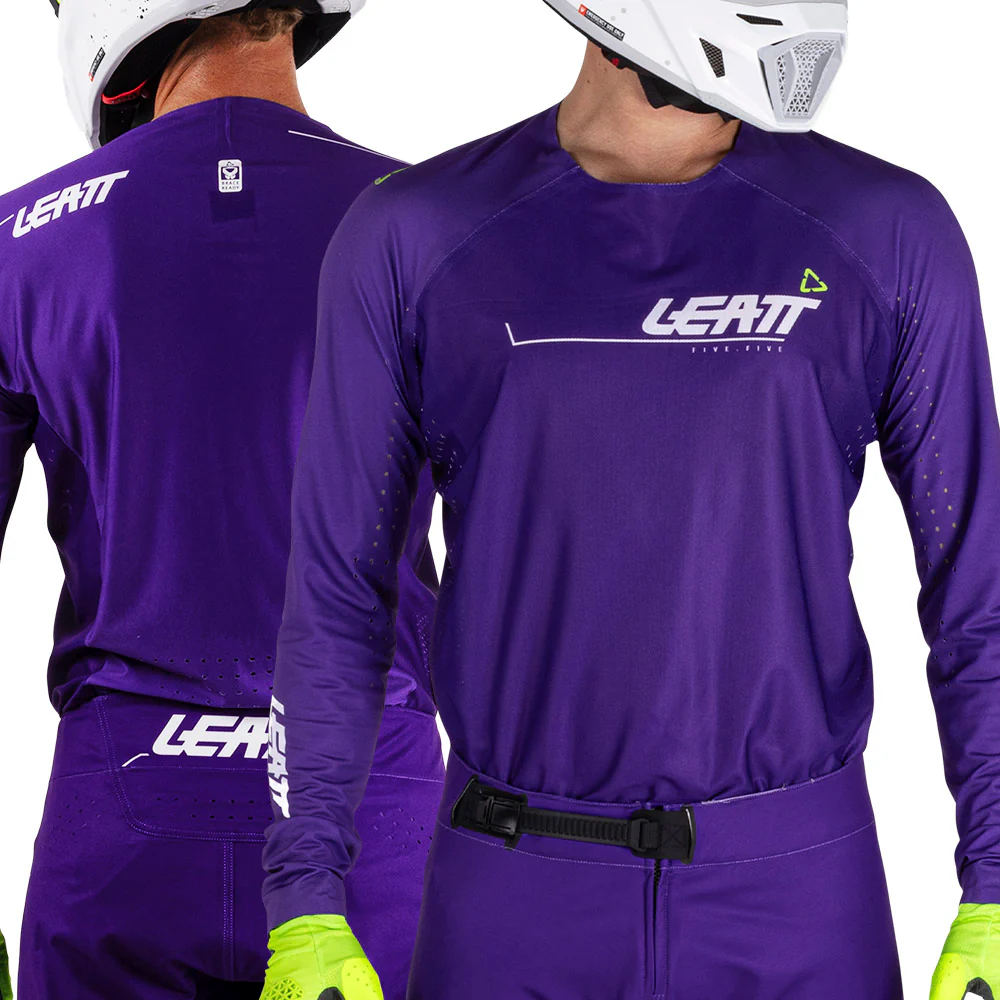 2026 Leatt 5.5 Moto Ultraweld Jersey Purple - Image 3